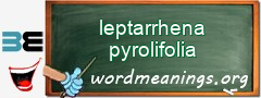 WordMeaning blackboard for leptarrhena pyrolifolia